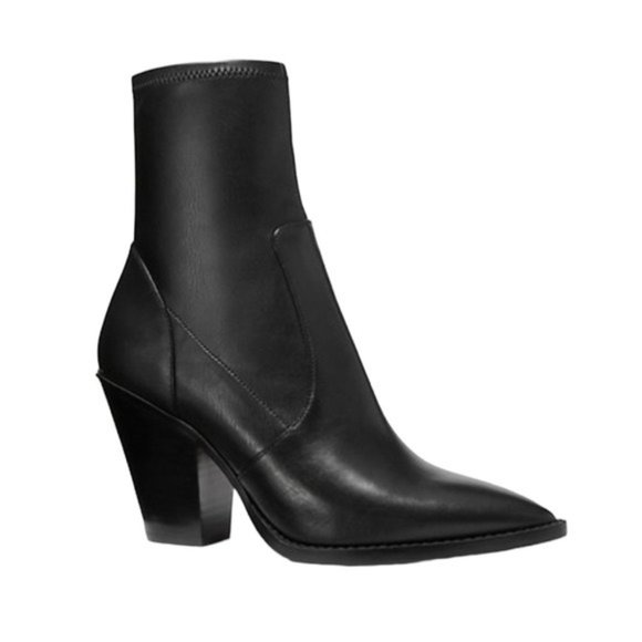 MICHAEL Michael Kors Shoes - New MICHAEL Michael Kors Leather Dover Heeled Boots Black with Side Zip Size 9